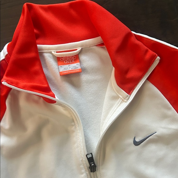 Nike Women's (M) Orange and White Lightweight Zipper Jacket - Picture 2 of 3